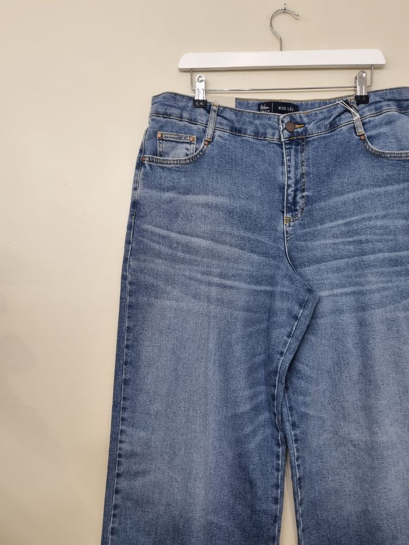 Boden Blue Wide Leg Low Rise Jeans - Size 14