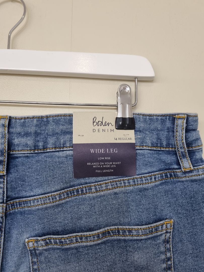 Boden Blue Wide Leg Low Rise Jeans - Size 14