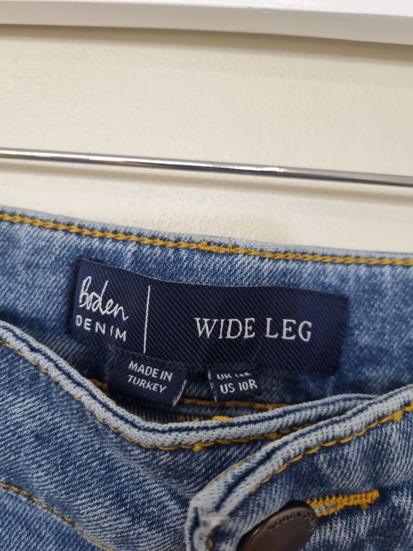 Boden Blue Wide Leg Low Rise Jeans - Size 14