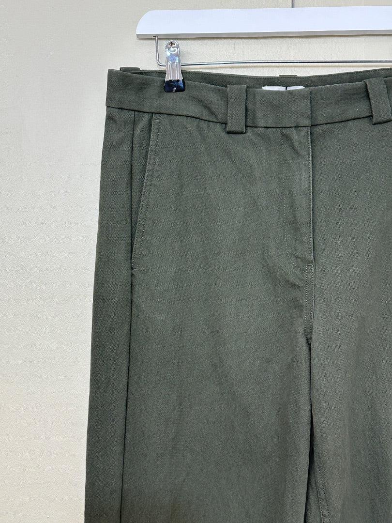 COS Khaki Green Tapered Leg Trousers - Size 12