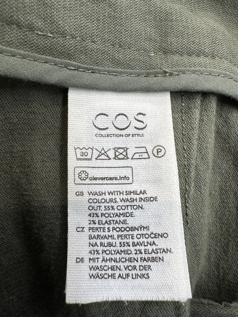 COS Khaki Green Tapered Leg Trousers - Size 12