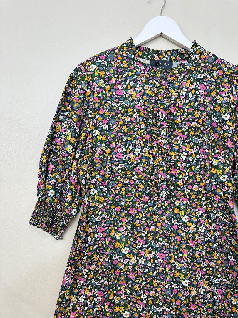 Wyse London Multicoloured Floral Midi Dress - Size 14