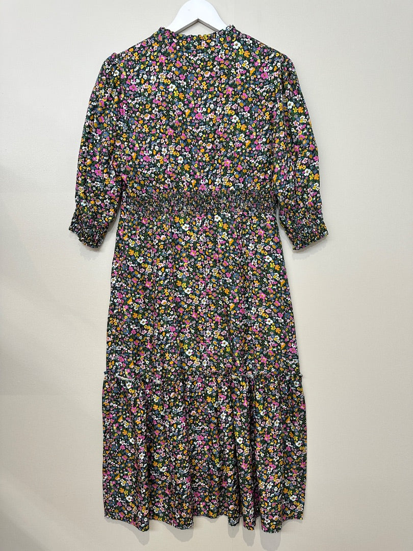 Wyse London Multicoloured Floral Midi Dress - Size 14