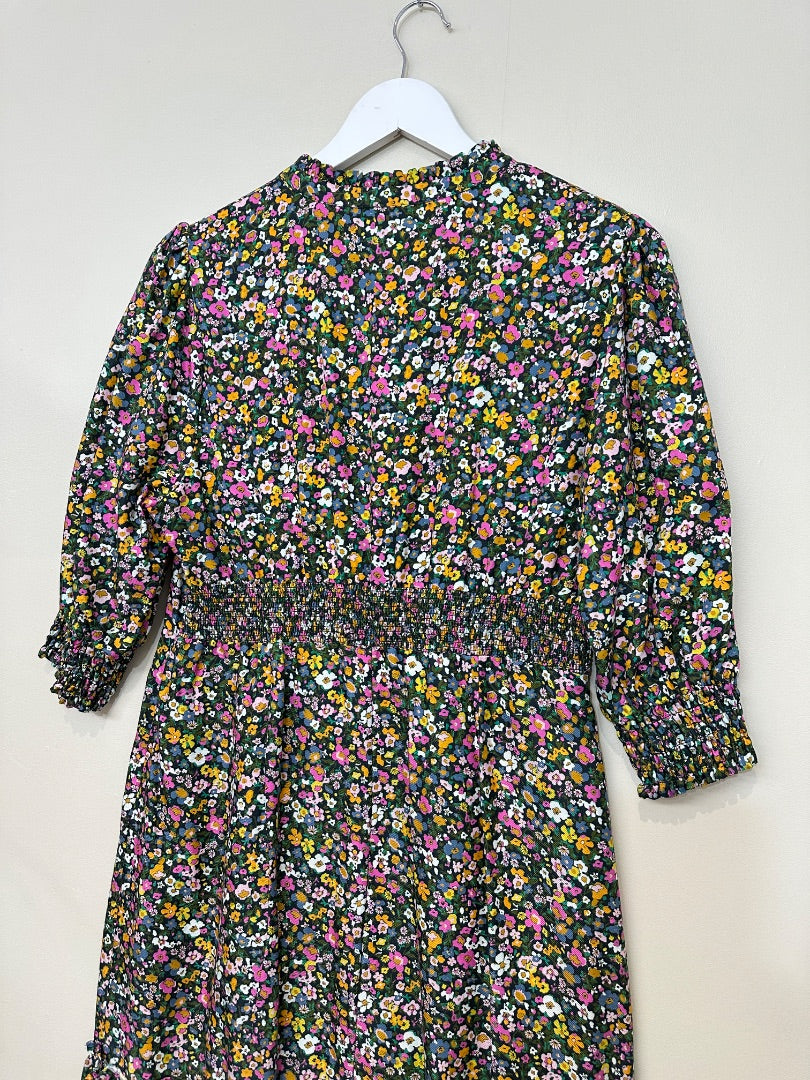 Wyse London Multicoloured Floral Midi Dress - Size 14