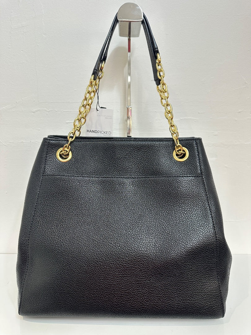 Lauren Ralph Lauren Black Embossed Logo Tote Bag