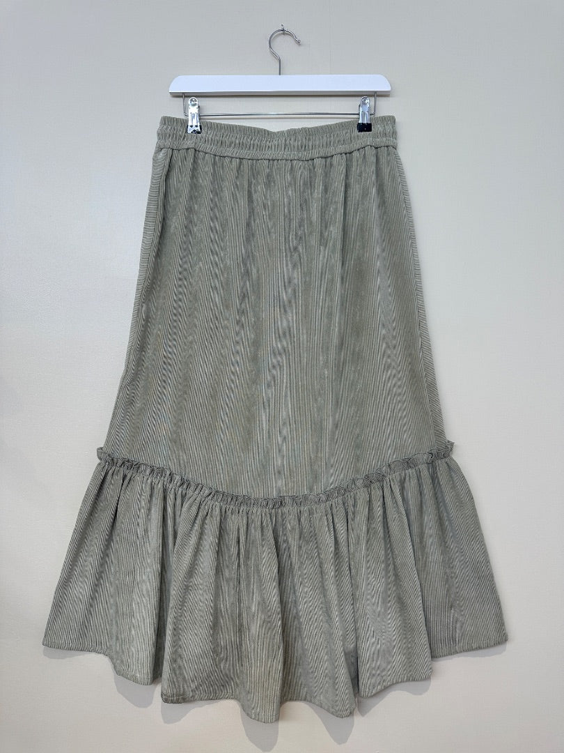 ME+EM Green Cord Midi Skirt - Size 10