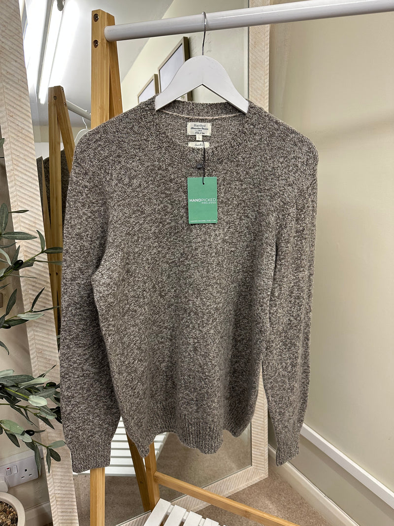 Hartford Grey Wool Seamless Crew Neck Relaxed Fit Jumper, Size Up to 16