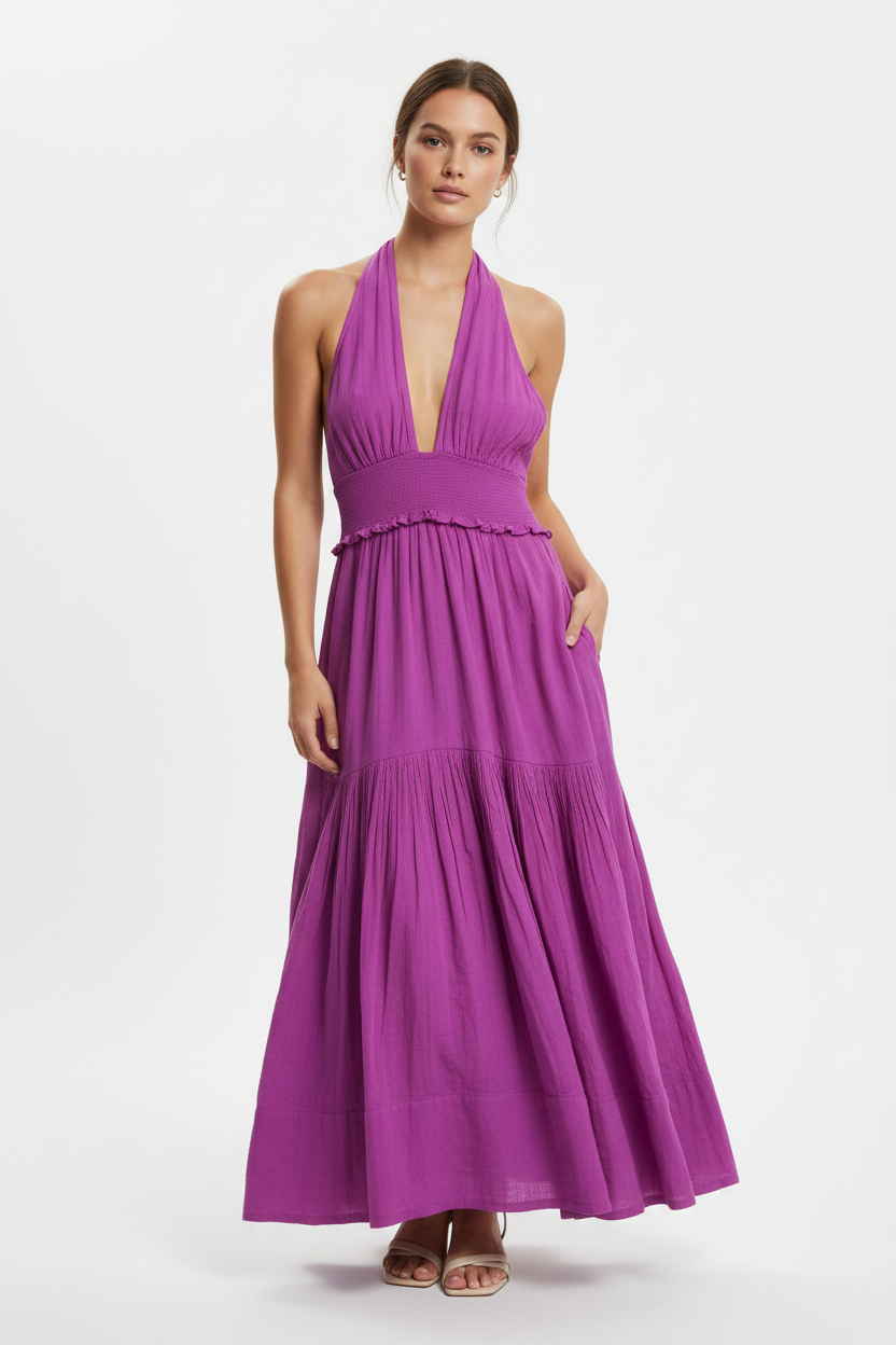 me em purple dress ME+EM Silk Long Dress - Purple Dresses, Clothing - WMEEM29646