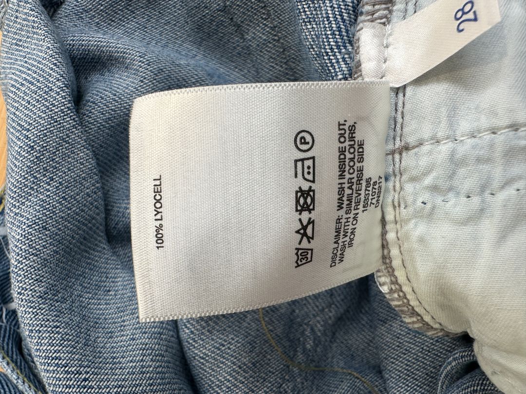 Raey Blue Wide Leg Gathered Waist Jeans - Size 28
