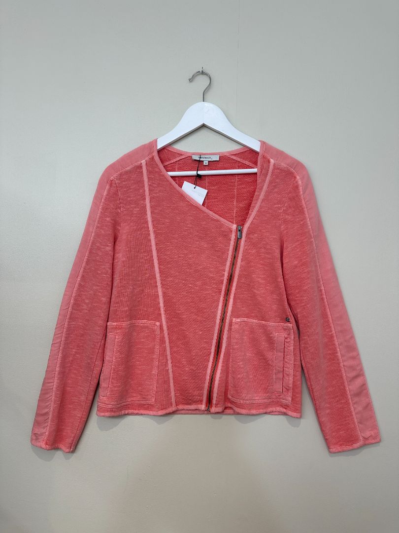 Sandwich Salmon Pink Cotton Lightweight Biker Jacket - Size M