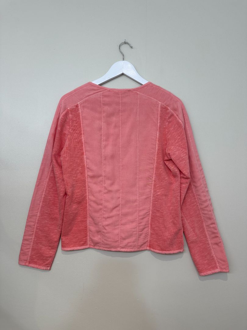 Sandwich Salmon Pink Cotton Lightweight Biker Jacket - Size M
