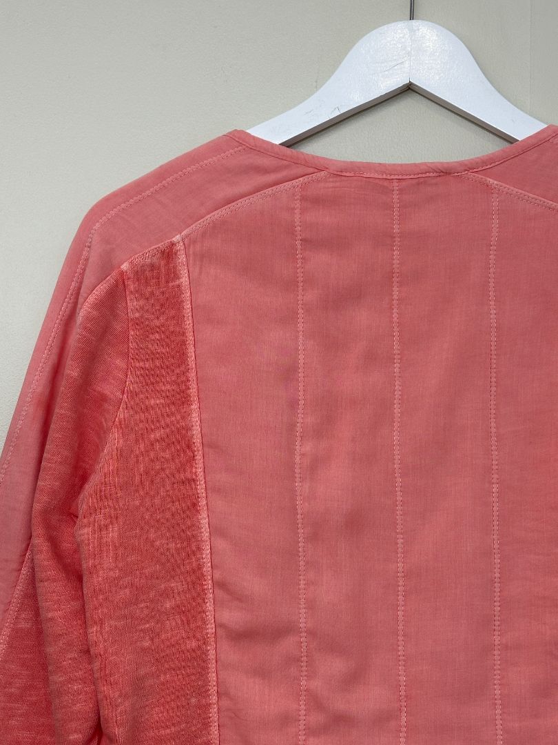Sandwich Salmon Pink Cotton Lightweight Biker Jacket - Size M