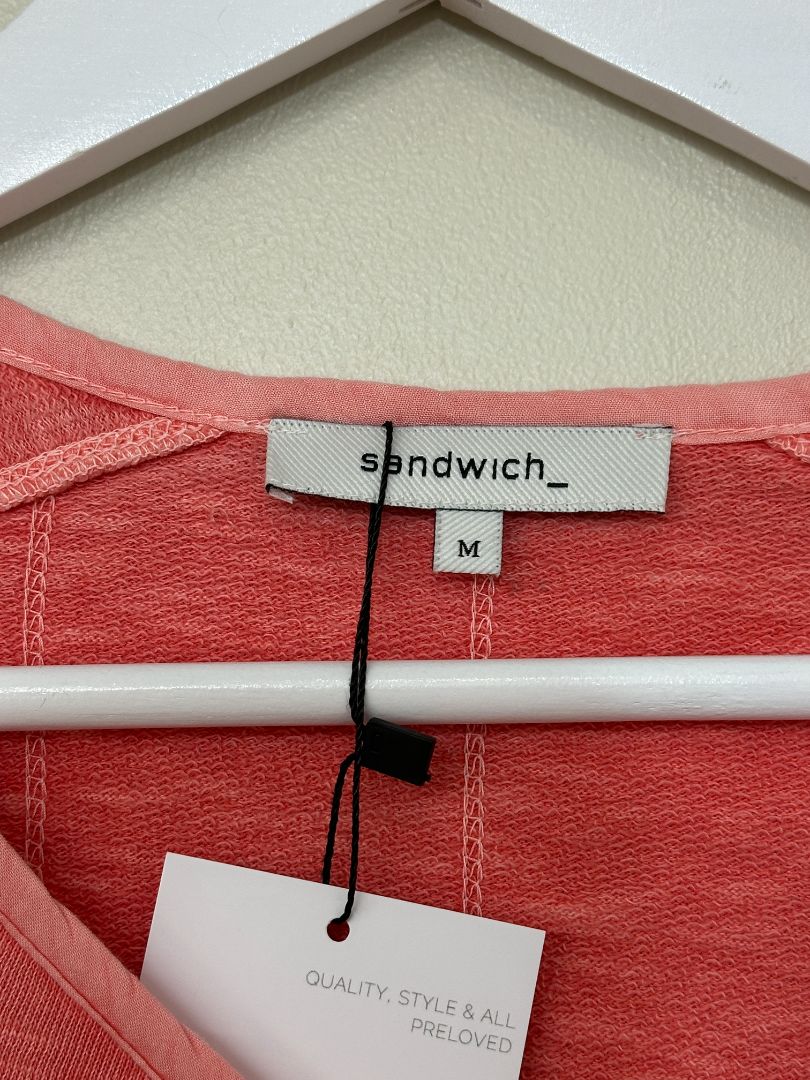 Sandwich Salmon Pink Cotton Lightweight Biker Jacket - Size M