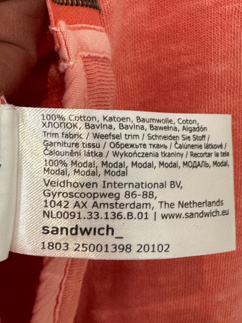 Sandwich Salmon Pink Cotton Lightweight Biker Jacket - Size M