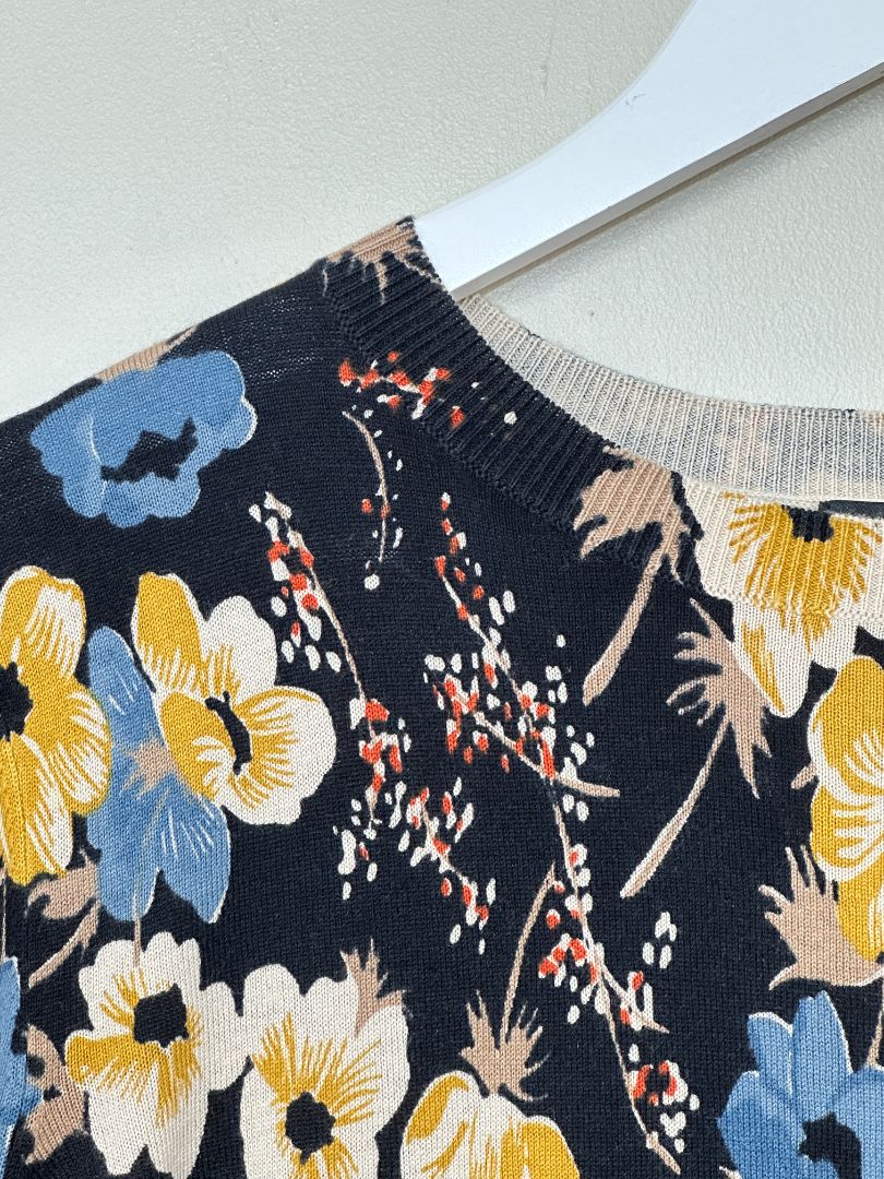 Lauren Ralph Lauren Black Mix Floral Knit top - Size 14-16
