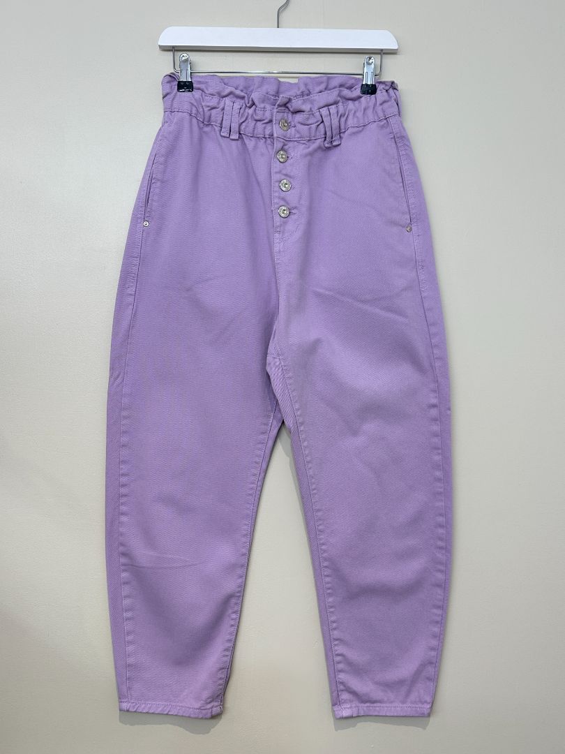Zara Purple Paper Bag Waist Jeans - Size S