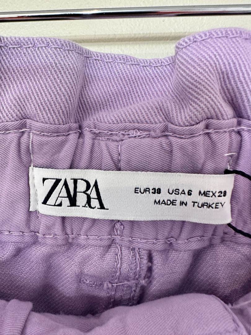 Zara Purple Paper Bag Waist Jeans - Size S