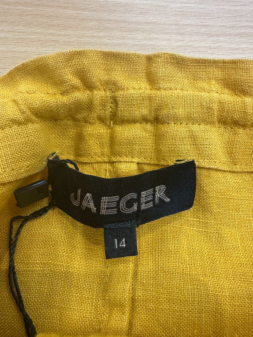 Jaeger Yellow Linen Tie Waist Skirt - Size 14