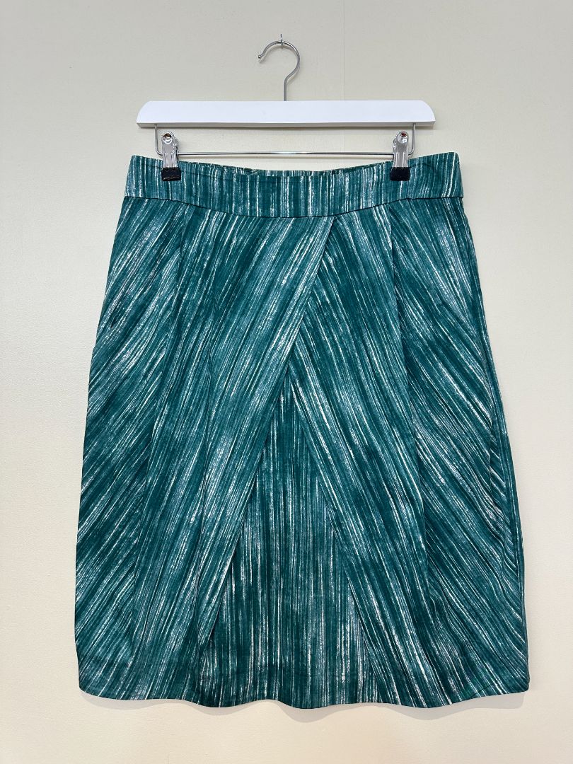 Toast Green Wrap Style Cotton Skirt - Size 12