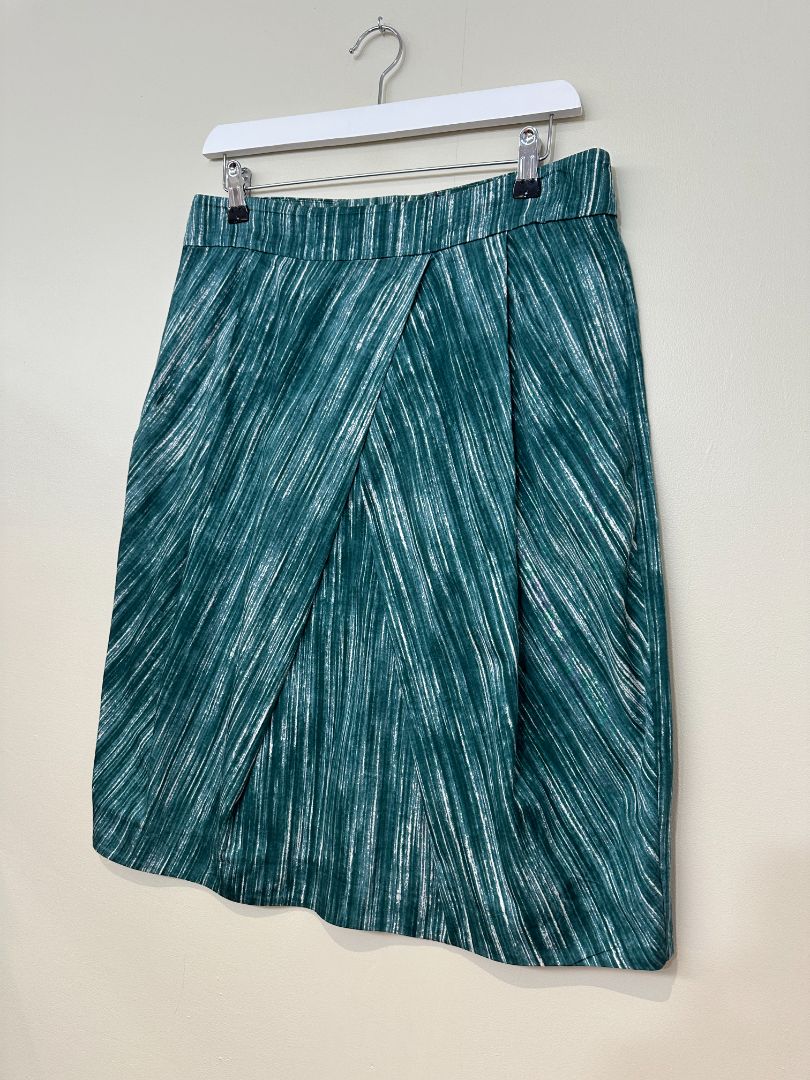 Toast Green Wrap Style Cotton Skirt - Size 12
