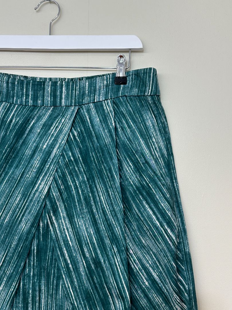 Toast Green Wrap Style Cotton Skirt - Size 12