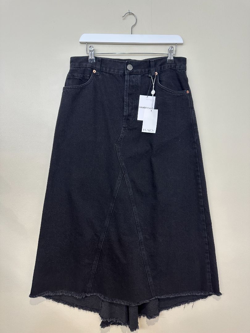 Raey Black Denim Midi Skirt - Size 10