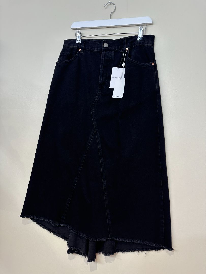 Raey Black Denim Midi Skirt - Size 10