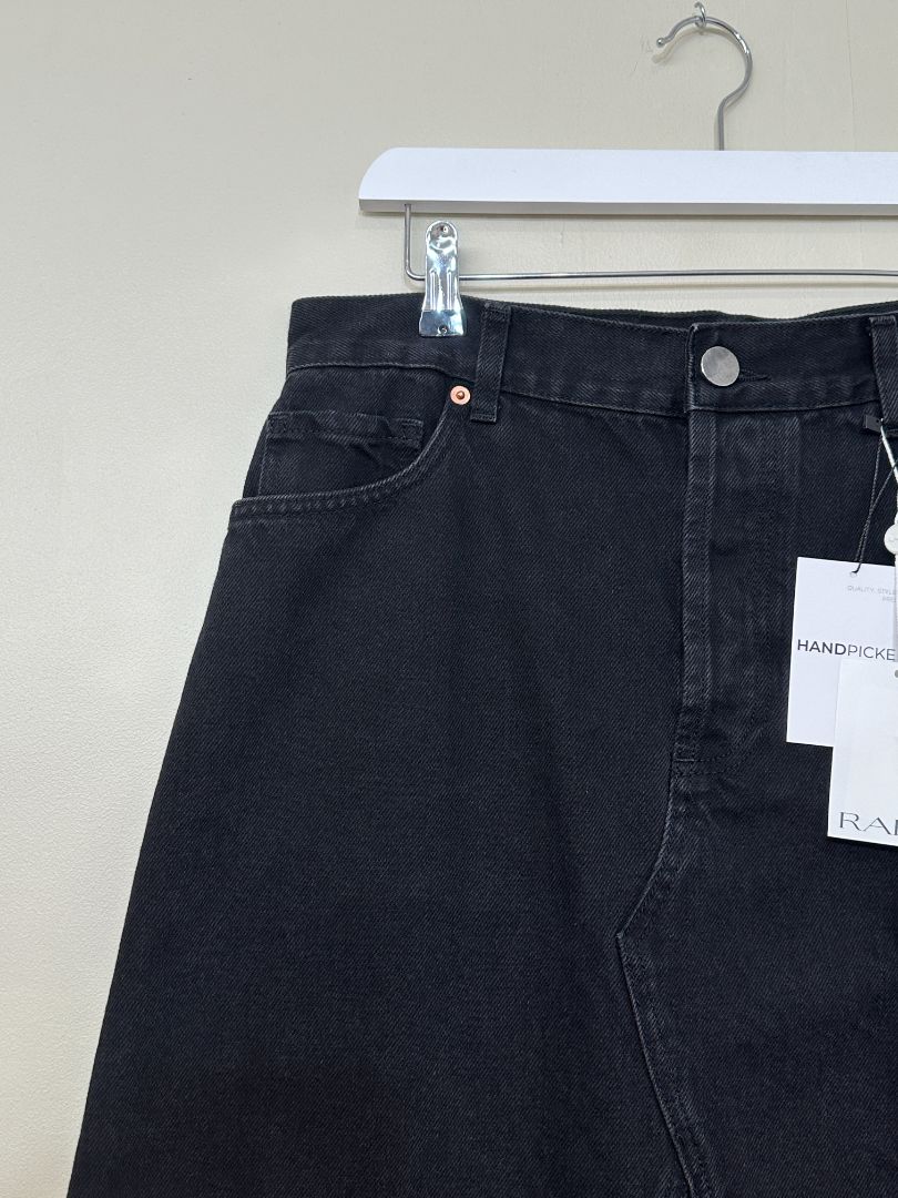 Raey Black Denim Midi Skirt - Size 10