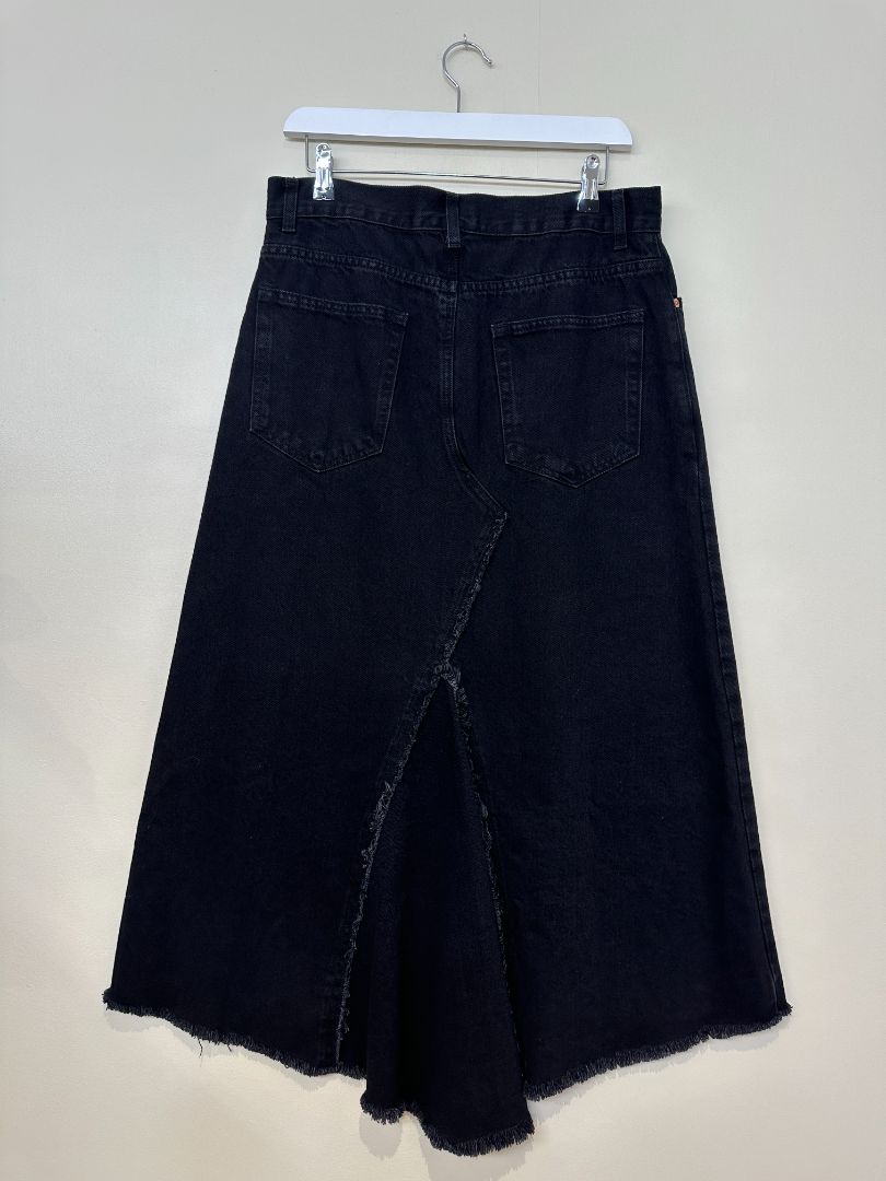 Raey Black Denim Midi Skirt - Size 10