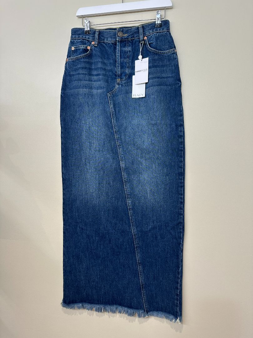 Raey Blue Long Denim Split Back Skirt - Size 10