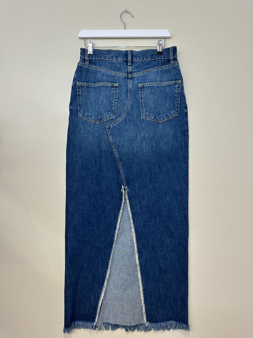 Raey Blue Long Denim Split Back Skirt - Size 10