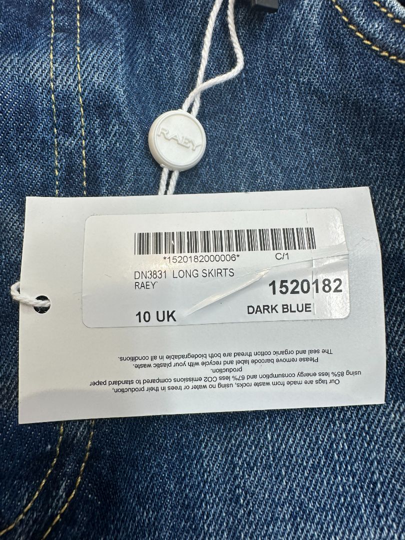 Raey Blue Long Denim Split Back Skirt - Size 10