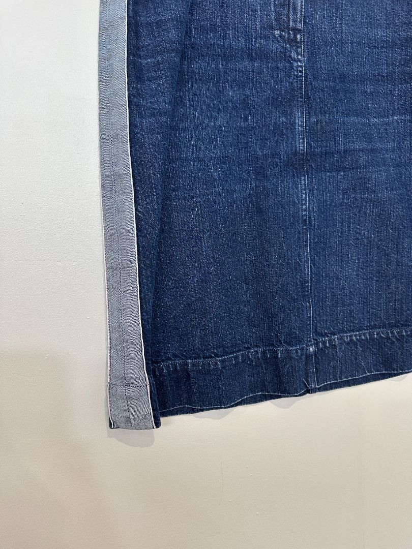 Toast Blue Denim Side Stripe Skirt - Size 12