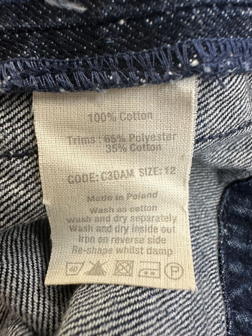 Toast Blue Denim Side Stripe Skirt - Size 12