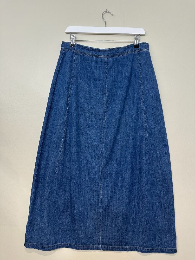 Poetry Blue Denim Midi Skirt - Size 12