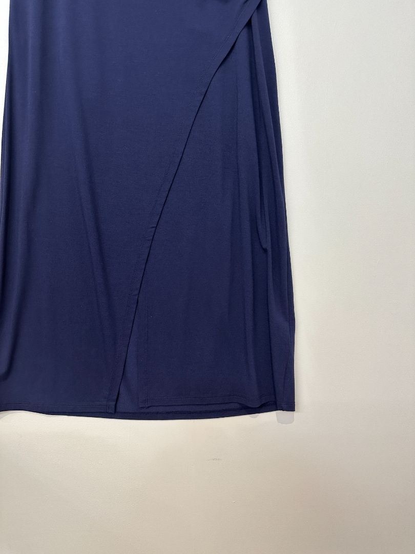 Boden Navy Blue Midi Wrap Gathered Waist Skirt - Size 12