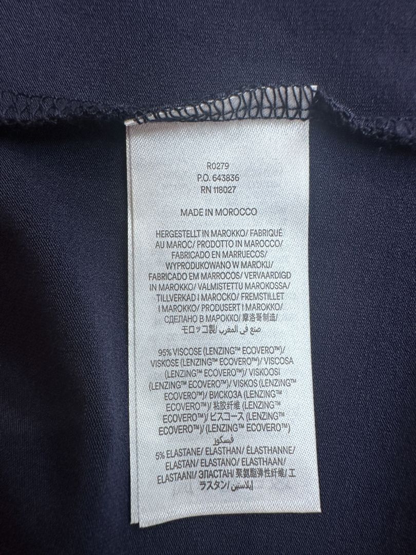 Boden Navy Blue Midi Wrap Gathered Waist Skirt - Size 12