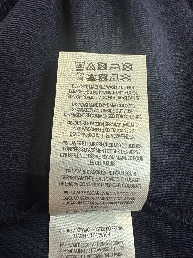 Boden Navy Blue Midi Wrap Gathered Waist Skirt - Size 12