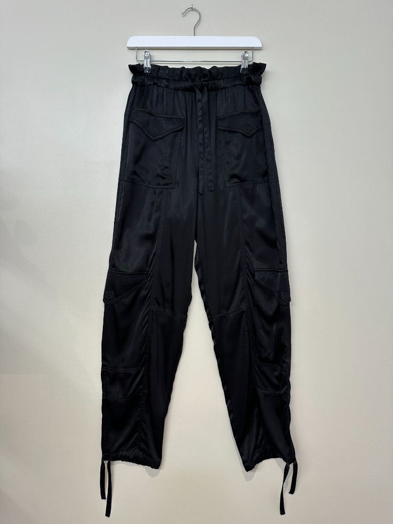 Ganni Black Combat Style Trousers - Size 8