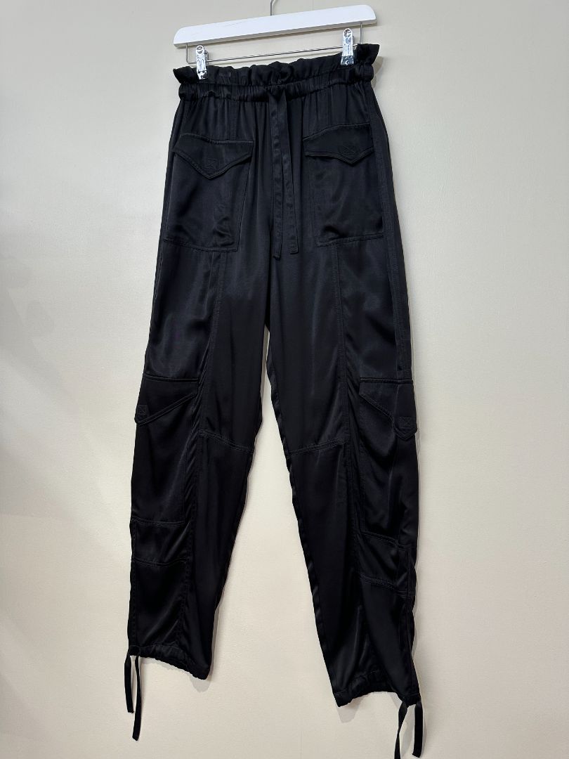 Ganni Black Combat Style Trousers - Size 8