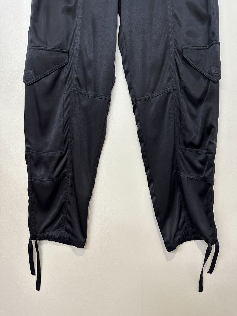 Ganni Black Combat Style Trousers - Size 8