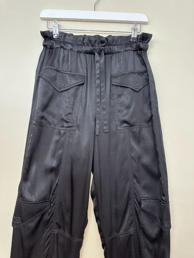 Ganni Black Combat Style Trousers - Size 8