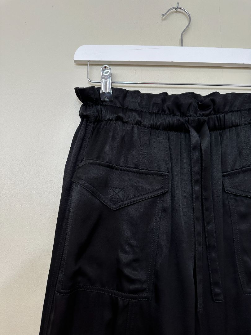 Ganni Black Combat Style Trousers - Size 8