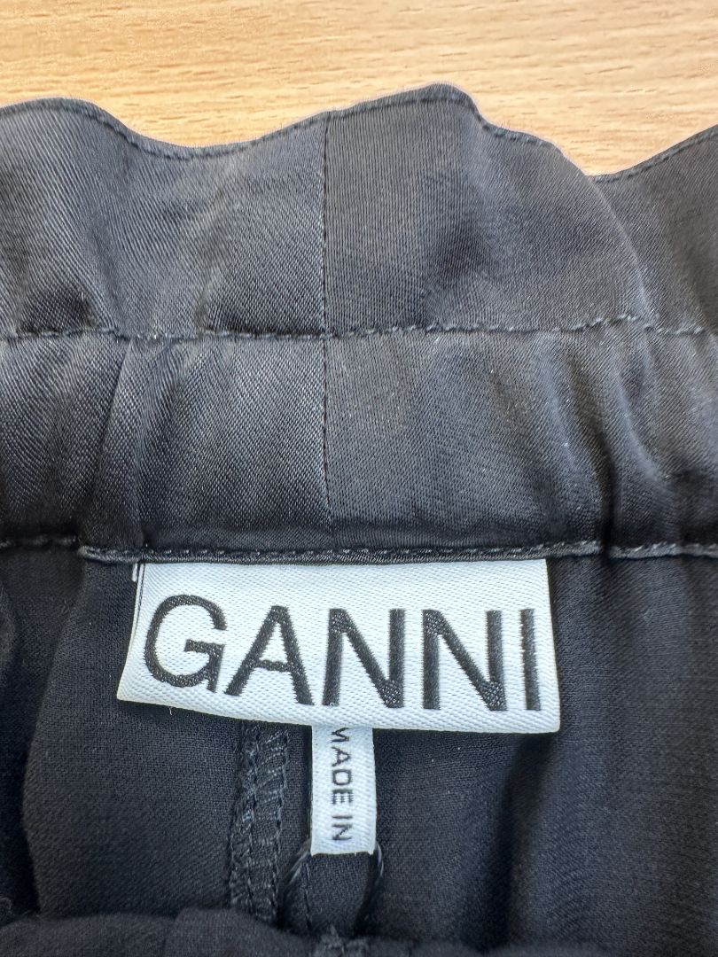 Ganni Black Combat Style Trousers - Size 8