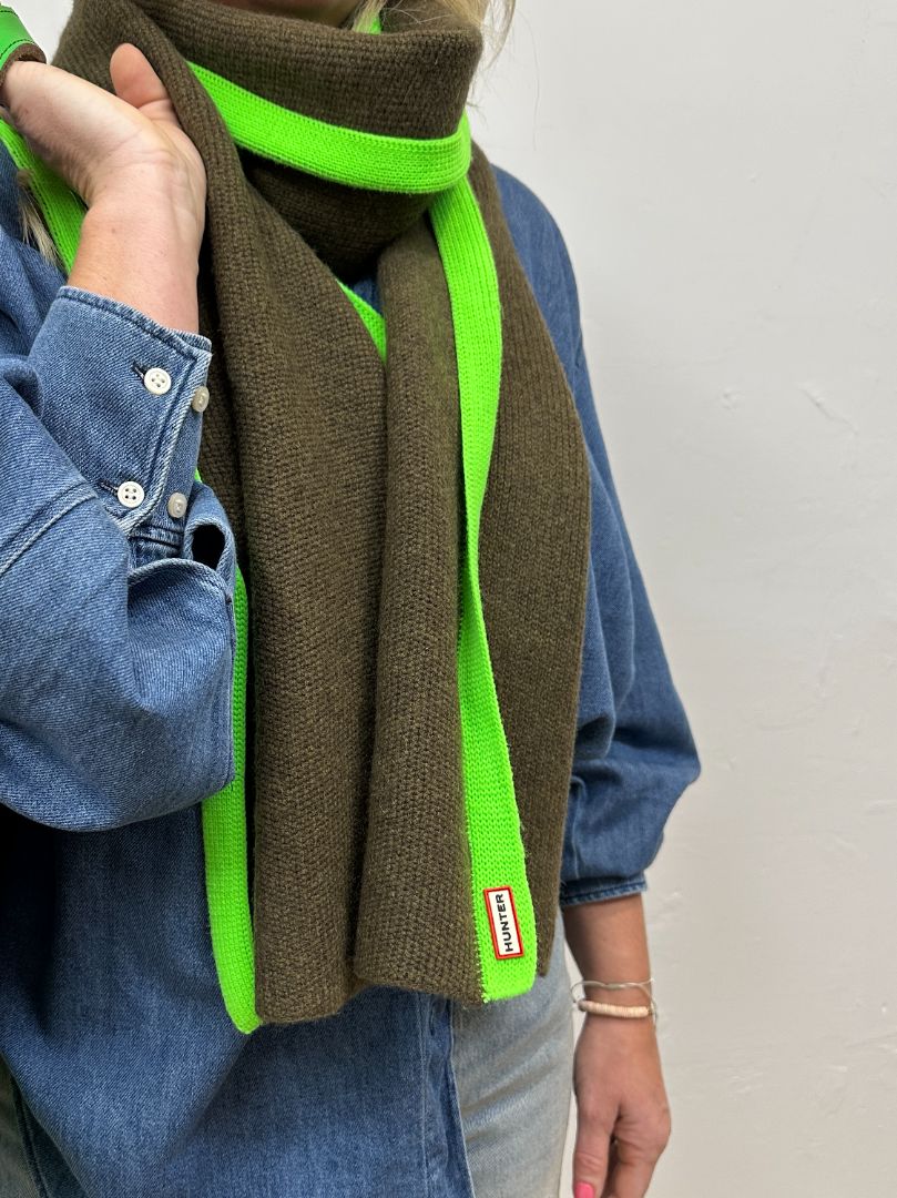 Hunter Khaki Green Moustache Suede Tote Bag & Scarf