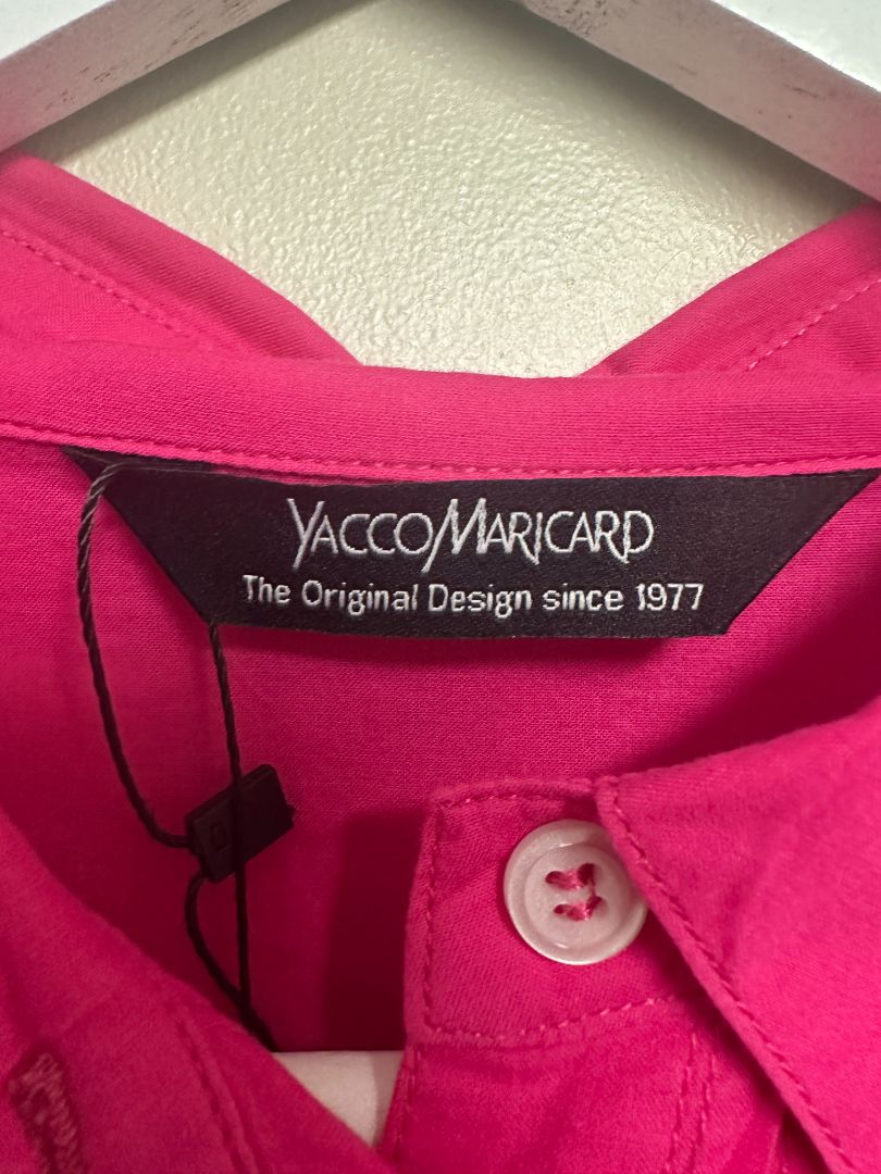 Yacco Marricard Pink Boxy Pintuck Shirt - Size L