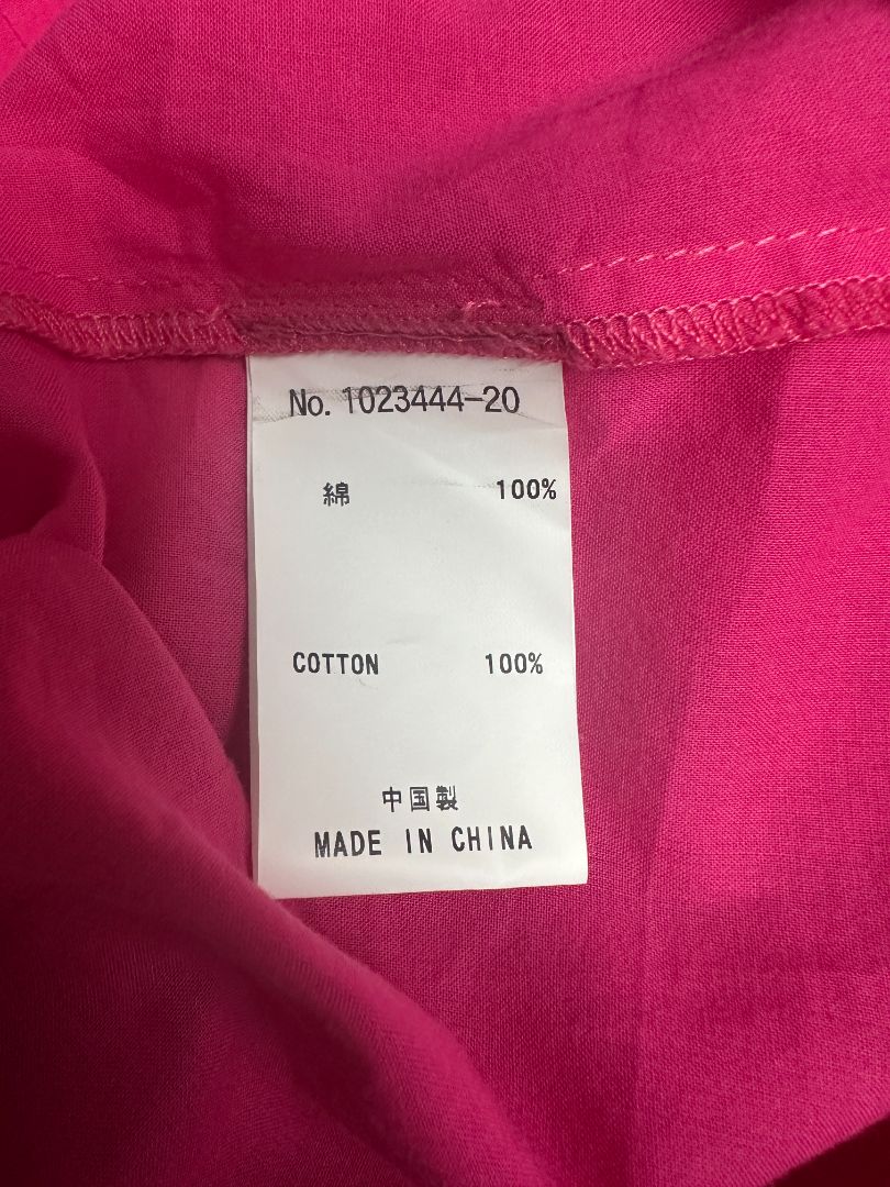 Yacco Marricard Pink Boxy Pintuck Shirt - Size L