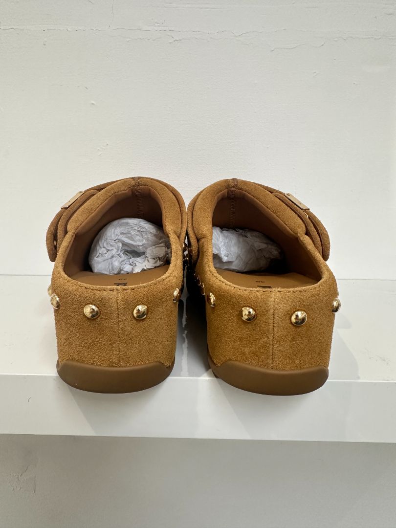 Scholl Cognac Brown Suede Pescura Phoebe Clogs - Size 5