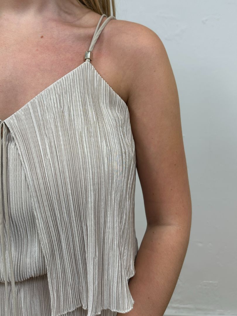 Coast Silver Plisse Jumpsuit - Size 12