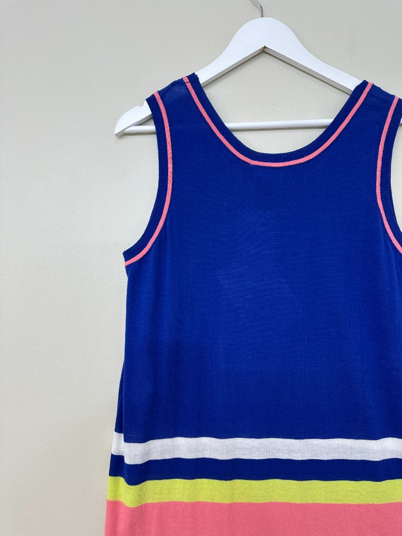 Moschino Blue Midi Knit Logo Dress - Size 14